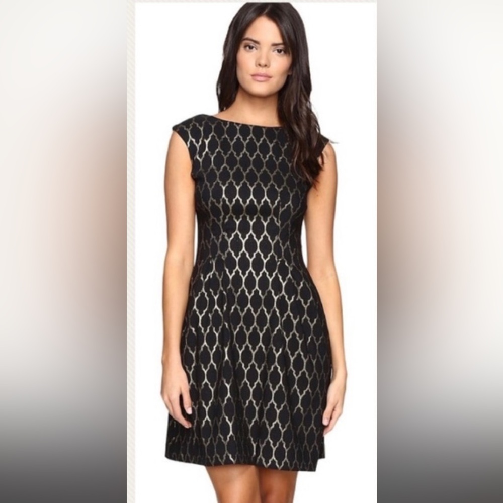 Vince Camuto Gold/Black Cocktail Dress